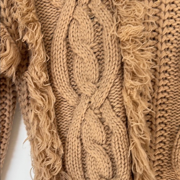 Sadie & Sage Tan Crew Neck Sweater with Ruffle Accents - Picture 6 of 8
